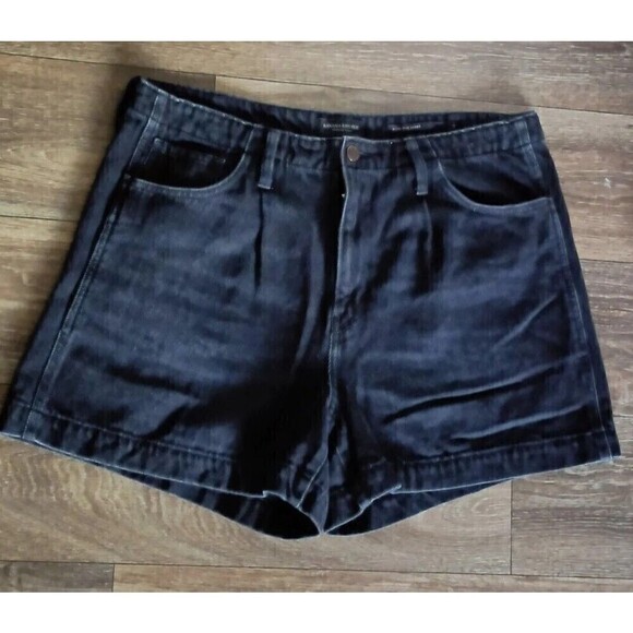 Banana Republic Shorts Womens Size 32 Black Denim High Rise Fit Mom High Waisted - Picture 2 of 9